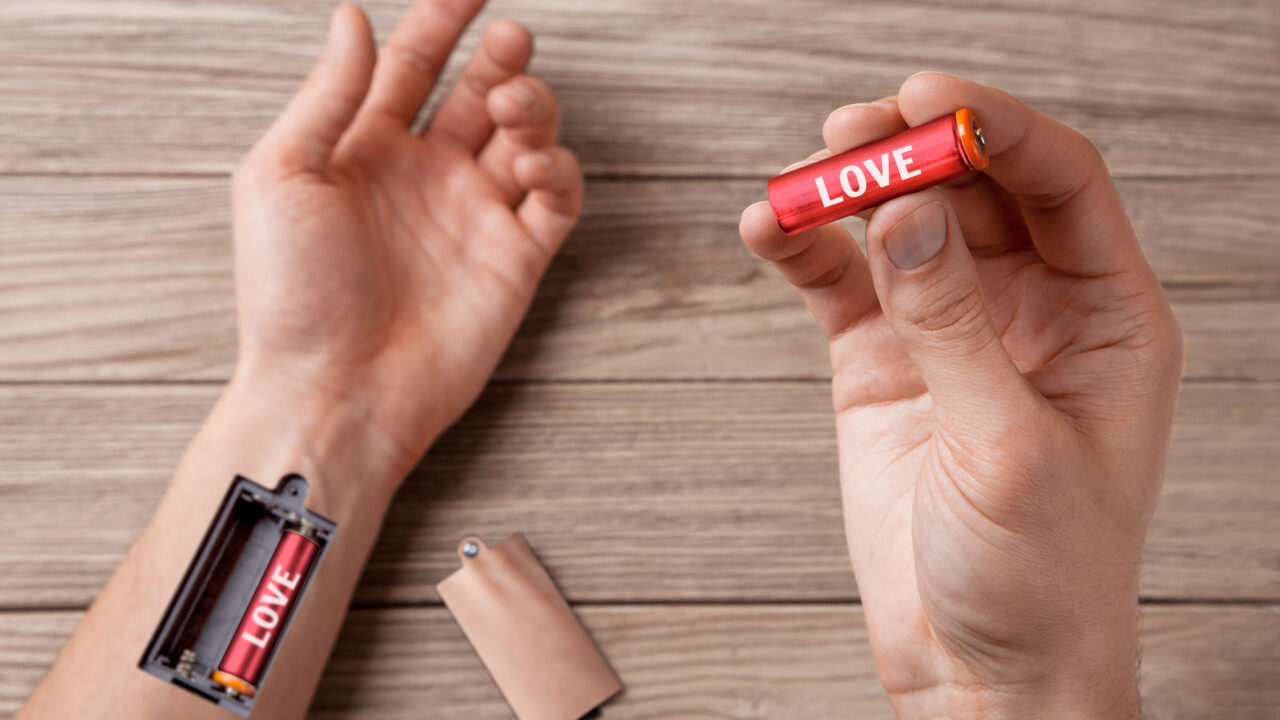 Changing Love batteries.